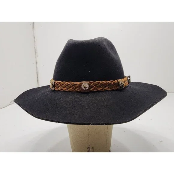 Outback Trading Co. Broken Hill Collection Mens Wool Cowboy Hat Black Size 6 7/8 - Picture 2 of 10